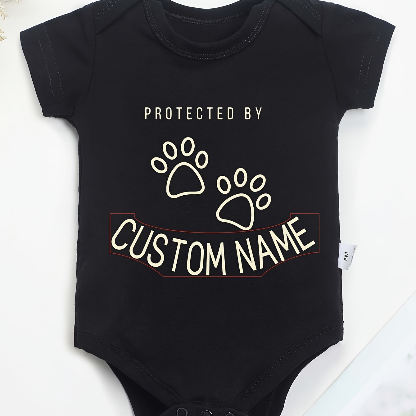 

Protect By Letters Print Customized Baby Boys & Girls Short Sleeve Triangle Romper 100% Cotton Bodysuit Onesies Top Baby Summer Gifts