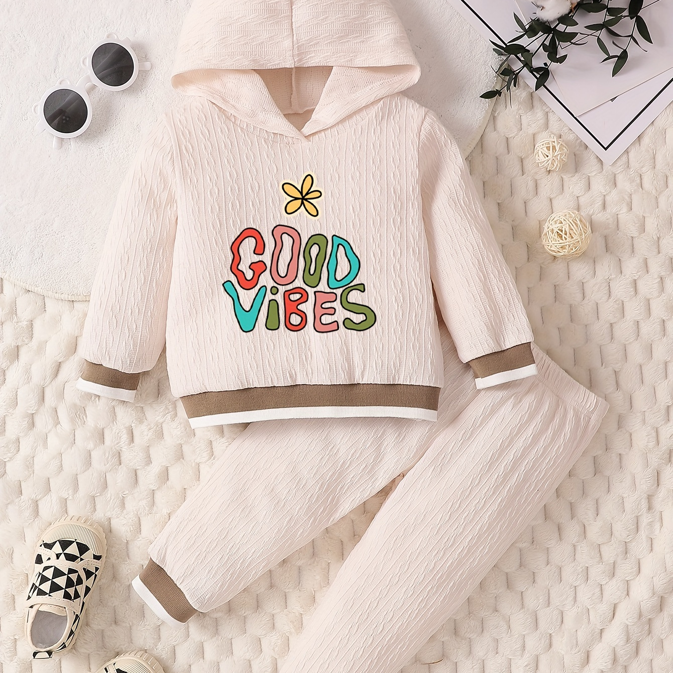 Ensemble Sweat à Capuche + Pantalon Pour Fille - Tenue élégante Et Confortable Pour Automne/hiver, Unie