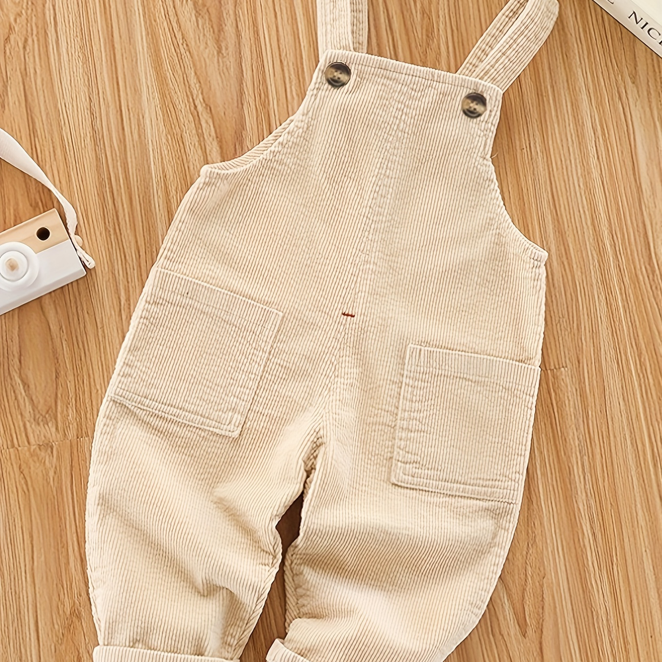 

Toddler Baby's Solid Color Corduroy Jumpsuit, Versatile Trendy Overalls, Baby Boy's Clothing