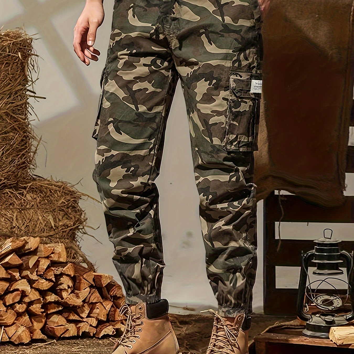 

Men's Casual Camouflage Pattern Joggers, Chic Stretch Comfy Cotton Sports Pants