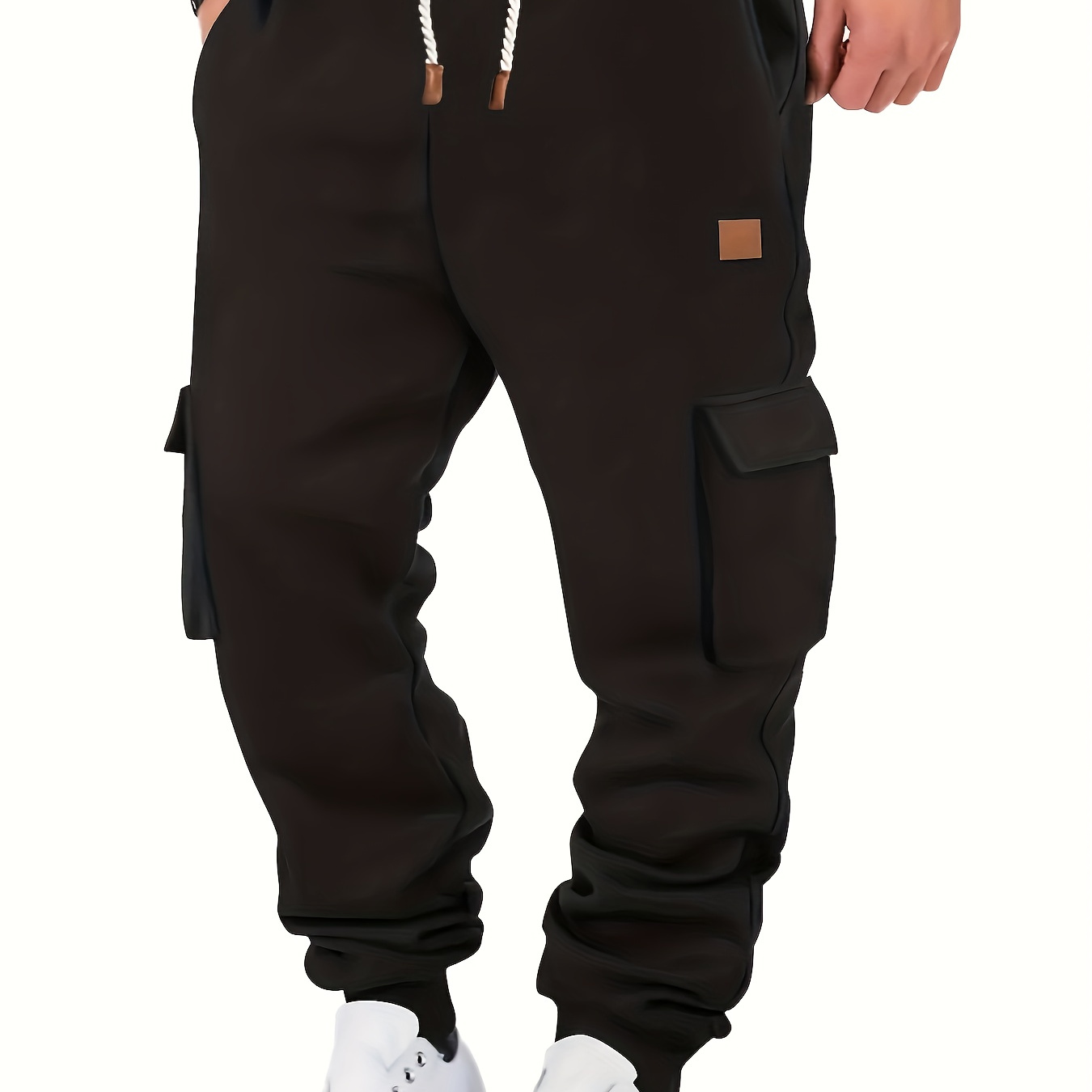 

Tapered Joggers With Drawstring Waist - Casual Loose Fit, Stretch Fabric For Fall/winter Workouts & Cycling, Jogging Outfit