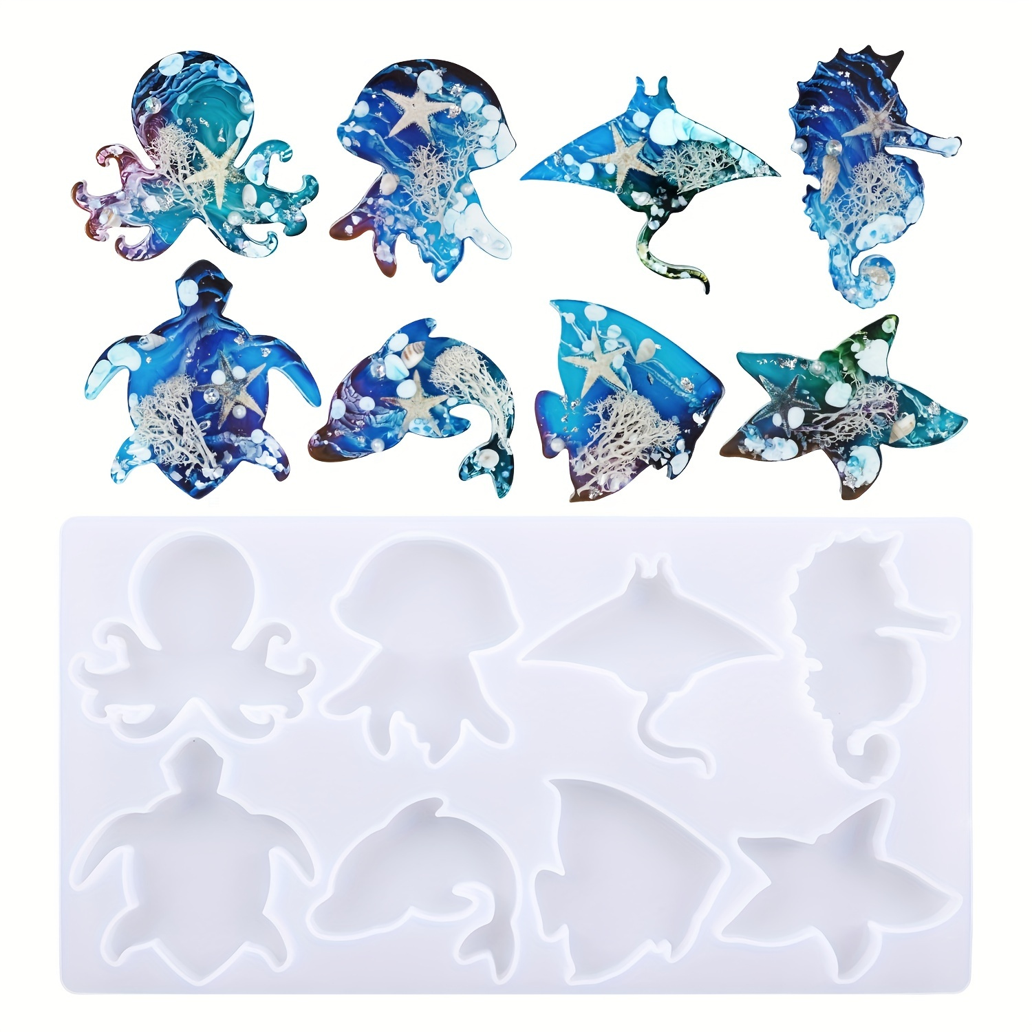 

1pc Marine Animal Series Resin Molds, Diy Resin Decorative Craft Jewelry Making Mold Epoxy Resin Molds
