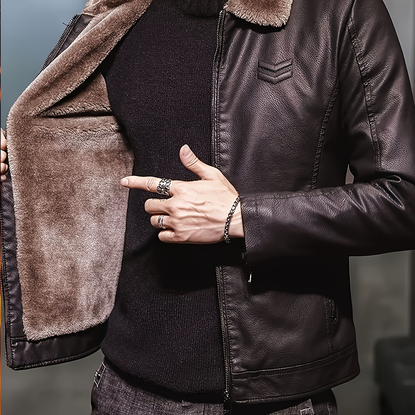 

, , Fur , Regular Fit, Long , , Striped Pattern, Knitted , Fit