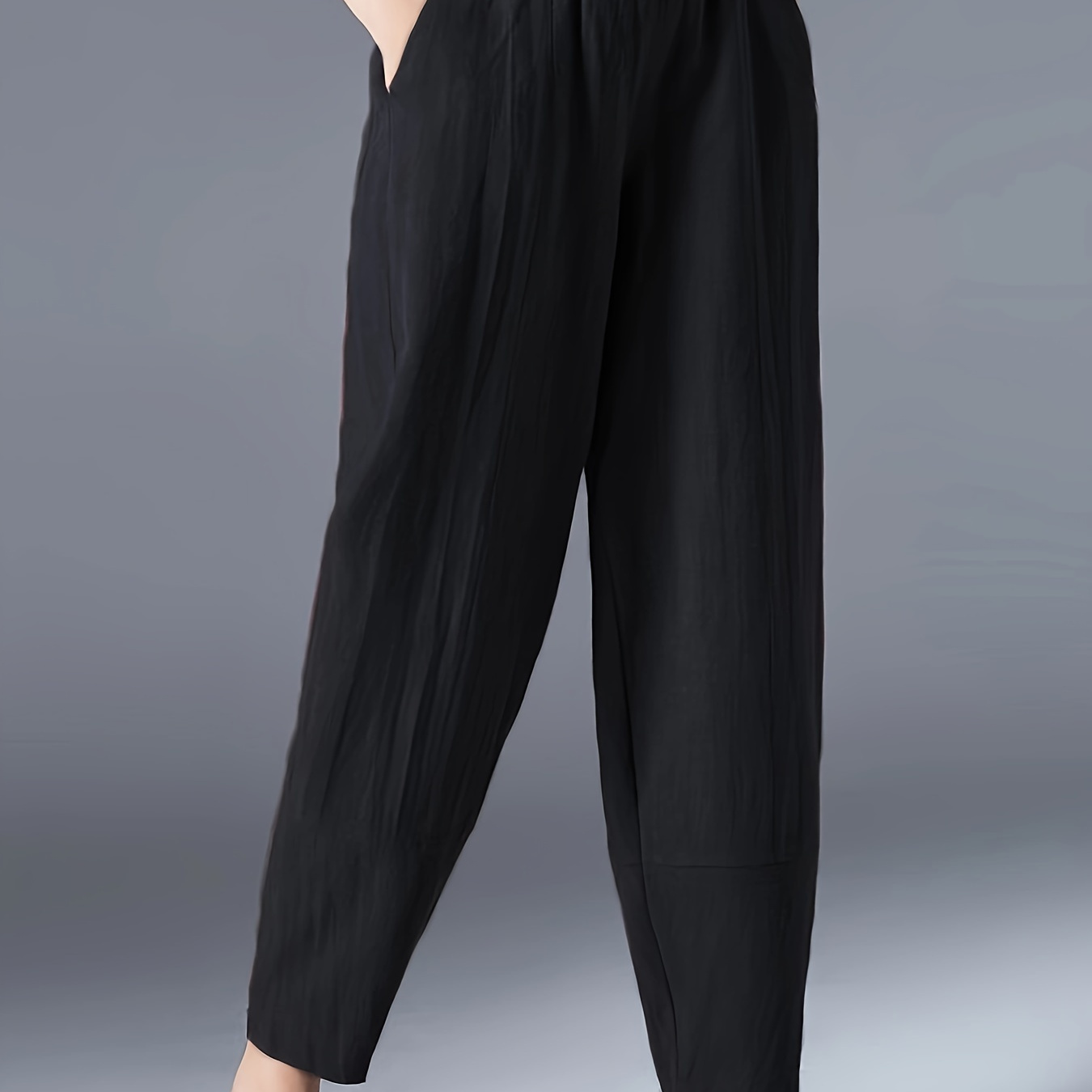 

Women' Slim Straight Casual Pants Solid Color Waist Trousers For Spring/summer/fall - Woven 100% Stylish