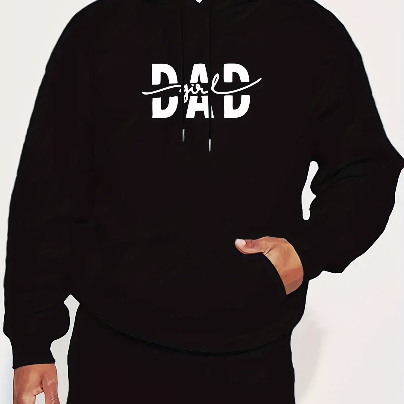 

Dad's Girl Print, Men's Drawstring Sweatshirt Hoodies, Men's Comfy Casual Pullover Long Sleeve Hoodies With Kangaroo Pocket For Daily Wear