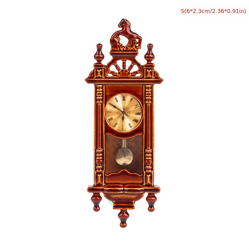 

1:12 Doll House Simulation Mini Retro Roman Clock Miniature Ornaments