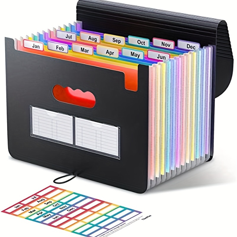 

1pc Expanding File Folder, 12/24 Pockets Accordian File Organizer, Portable Expandable Plastic Filing Box, Accordion Bill/paper/document/receipt Organizer Folders (a4/letter Size) Art Supplies