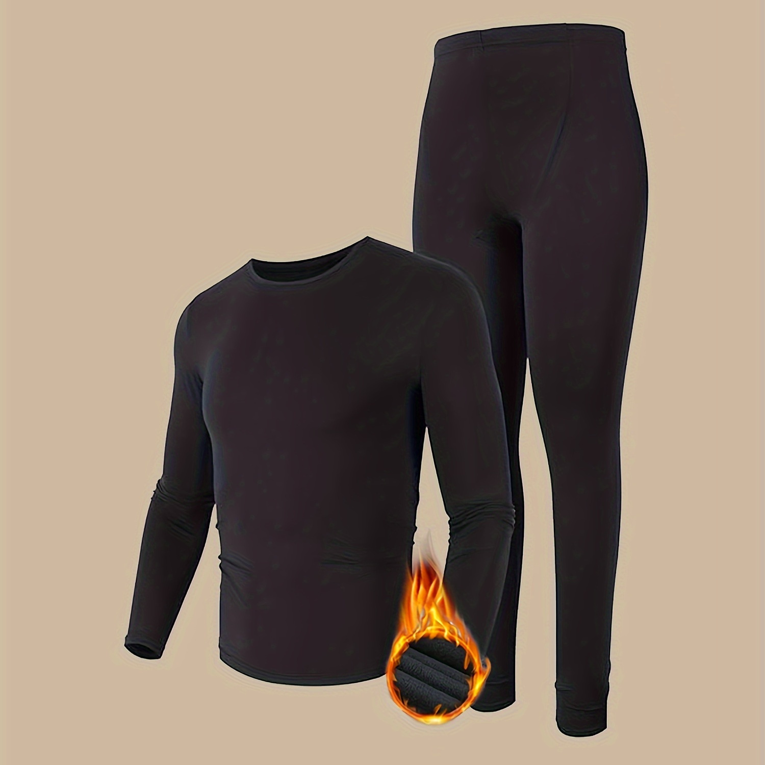 

Thermal Underwear For Men, Ultra Soft Long Johns Fleece Lined Base Layer Cold Weather Top And Bottom Set
