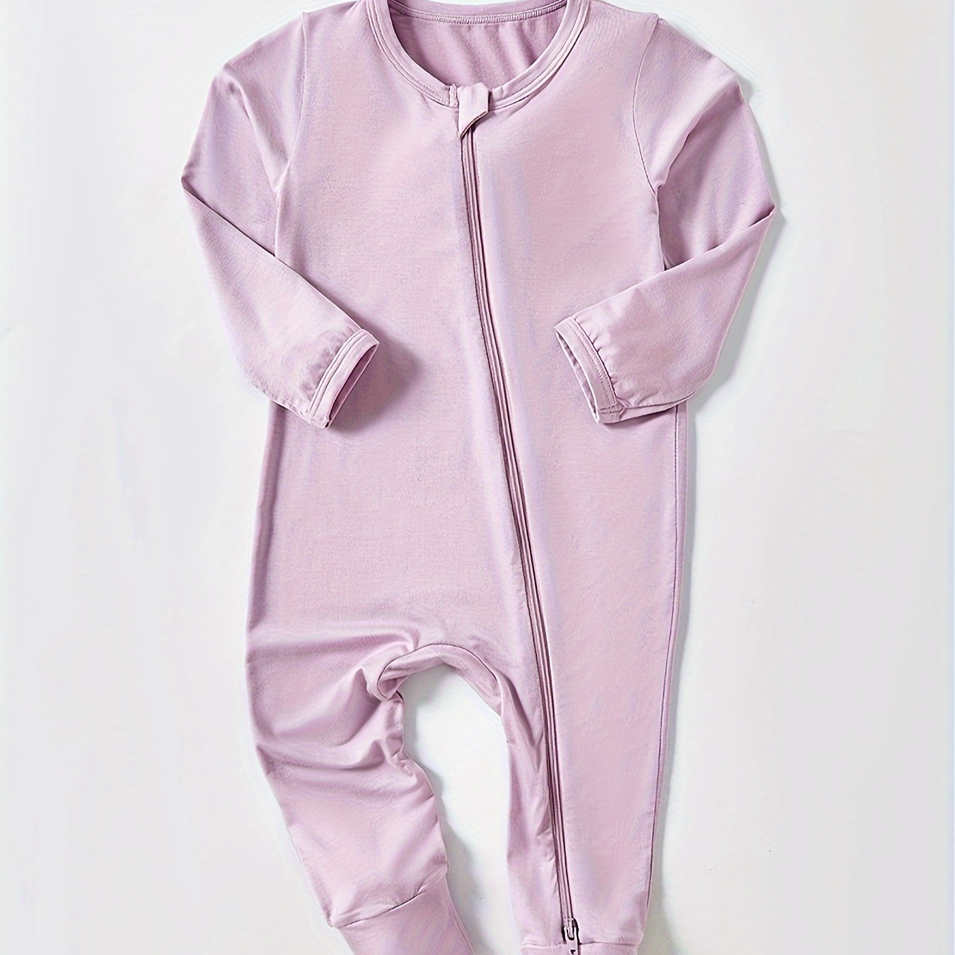 

Bamboo Fabric Comfy Basic Zip Up Long Sleeve Baby Bodysuit
