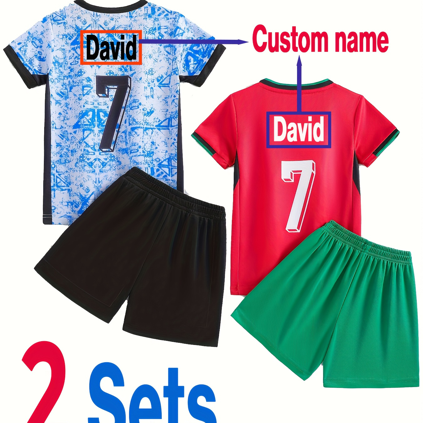 

Custom ' Athletic Set - Quick-dry, Breathable T-shirt & Shorts With Personalized Name #7 - Sports & Training, Outdoor