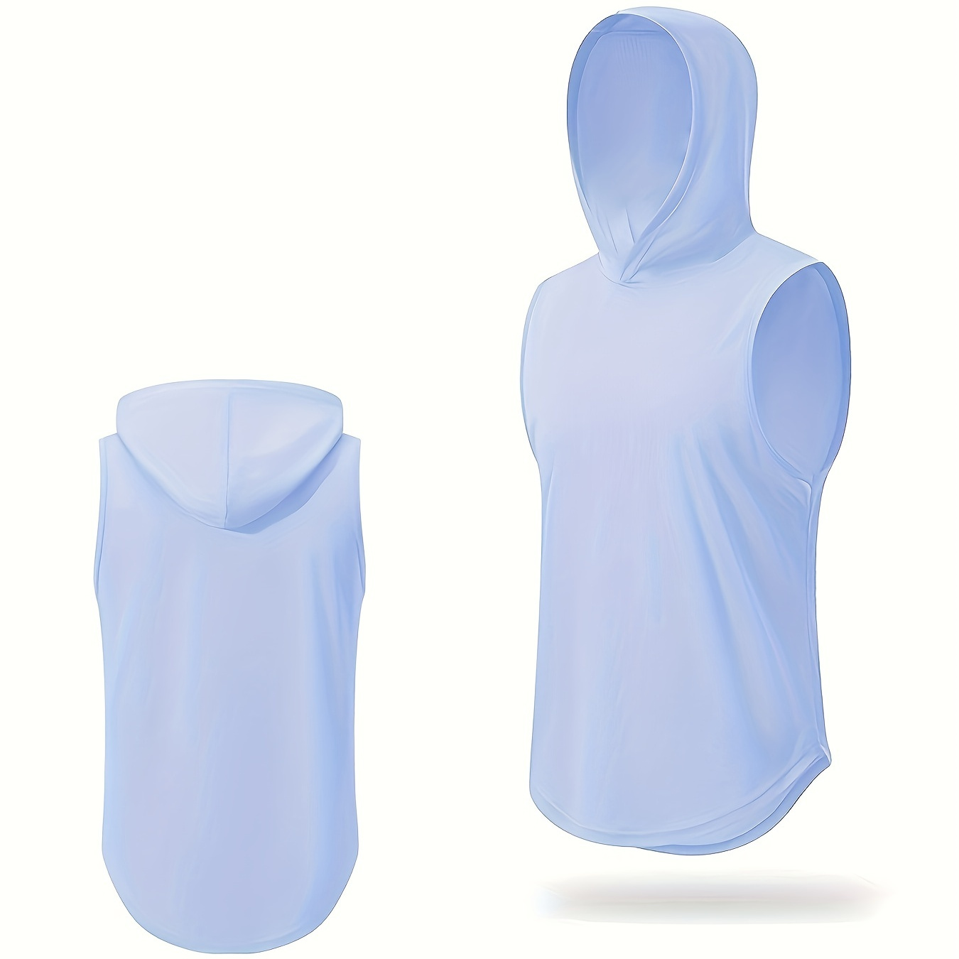 Light blue sale sleeveless hoodie