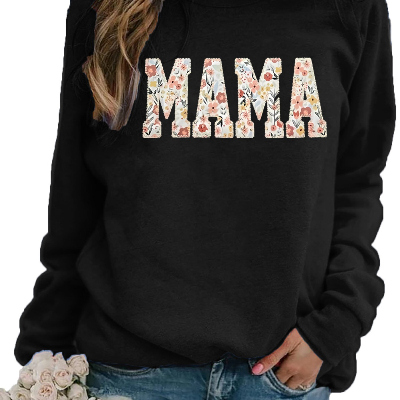 

Sweatshirt, Long Drop Shoulder Sweatshirt, Women's Clothing