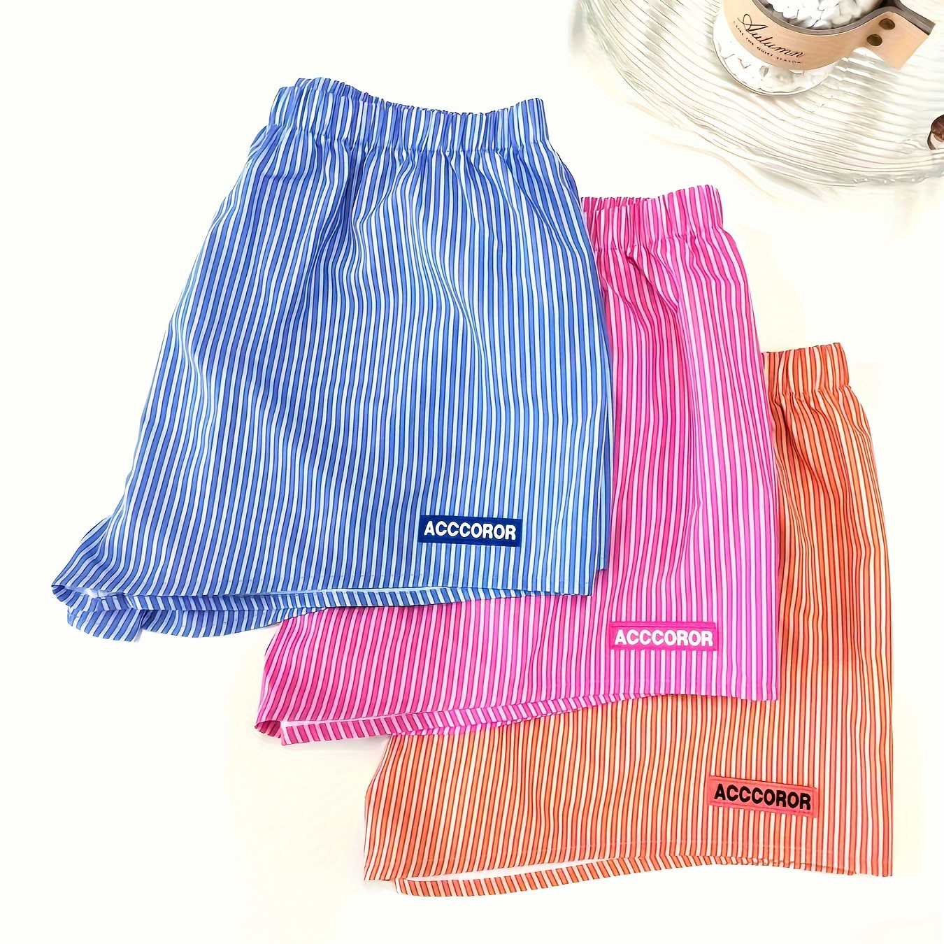 

3 Pcs Casual Print Night Bottoms, High Waist Loose Fit Shorts, Women's Sleepwear & Loungewear