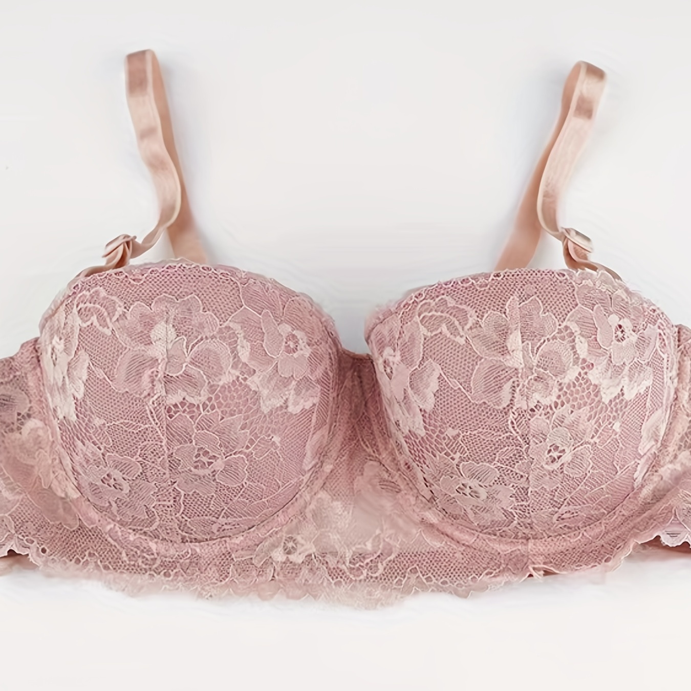 Contrast Lace Push Bra Comfy Breathable Intimates Bra - Temu