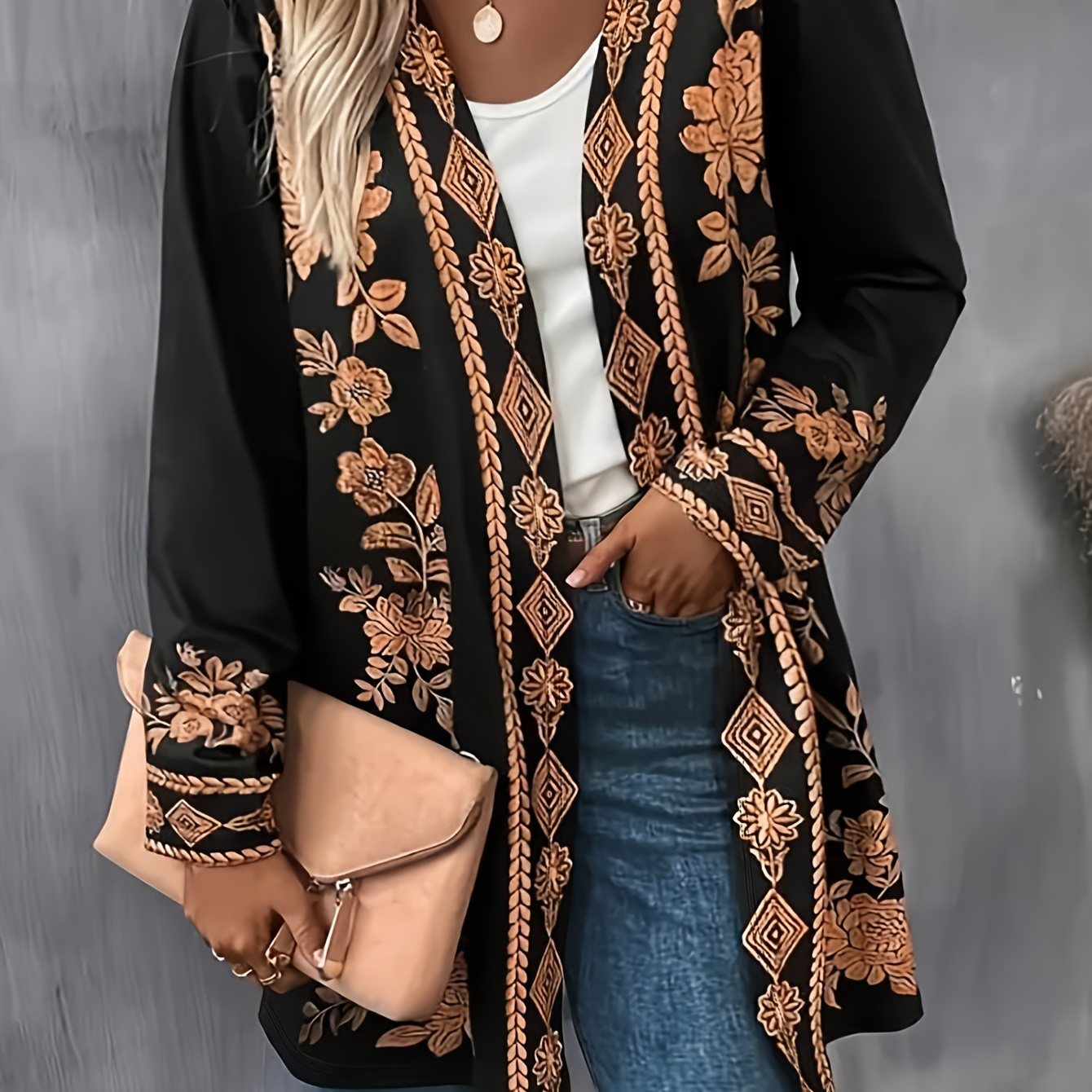 

Vintage Fashionable Lightweight Women's Casual Outing Oversized Cardigan