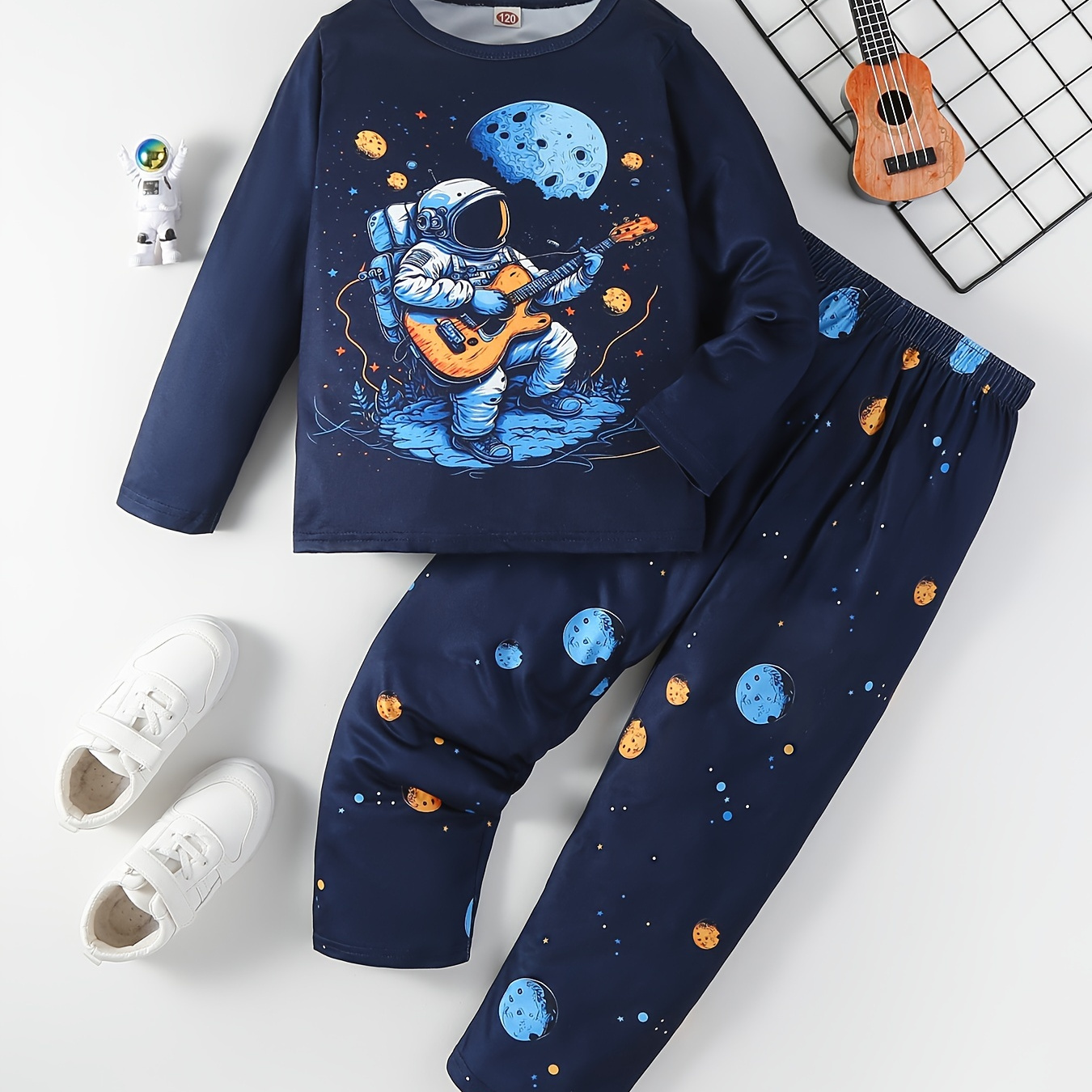 

Ensembles De Pyjama 2 Pièces Pour Garçons En Bas Âge Motif D'astronaute De Dessin Animé Haut À Manches Longues À Col Rond Et Pantalon Assorti Ensembles De Pyjama Décontractés