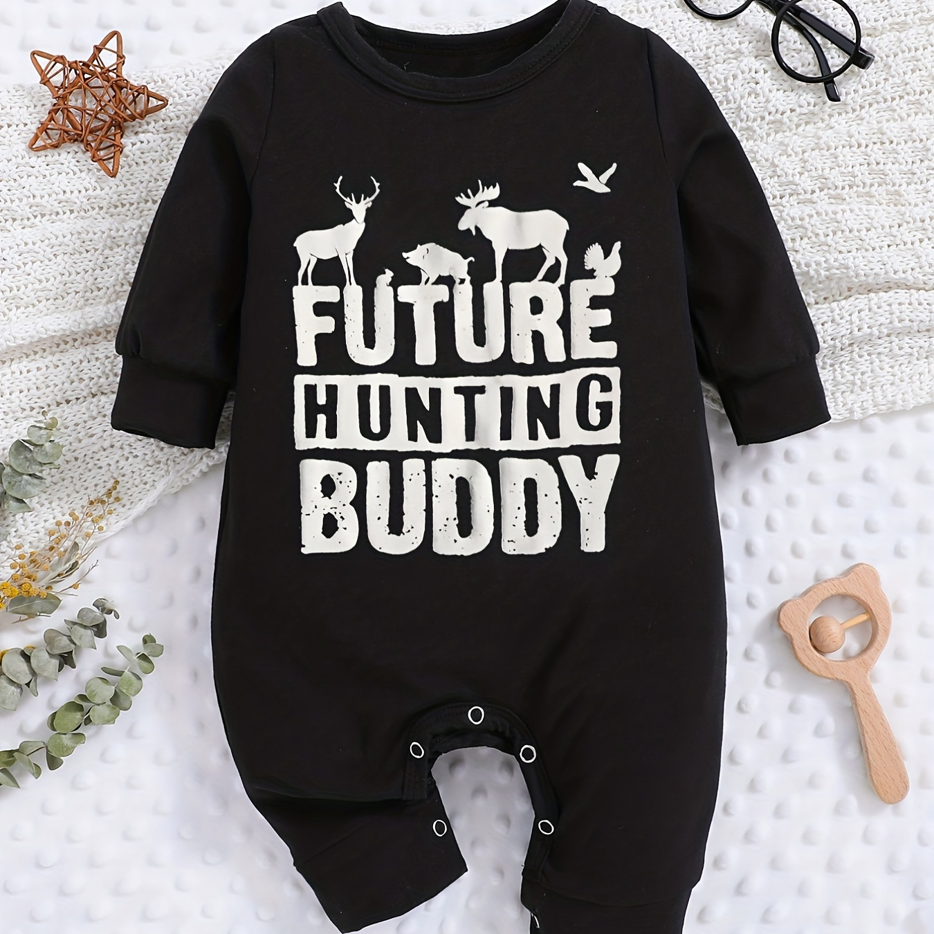 "Future Hunting Buddy" Little Hunter Baby Romper For Boys Or Girls