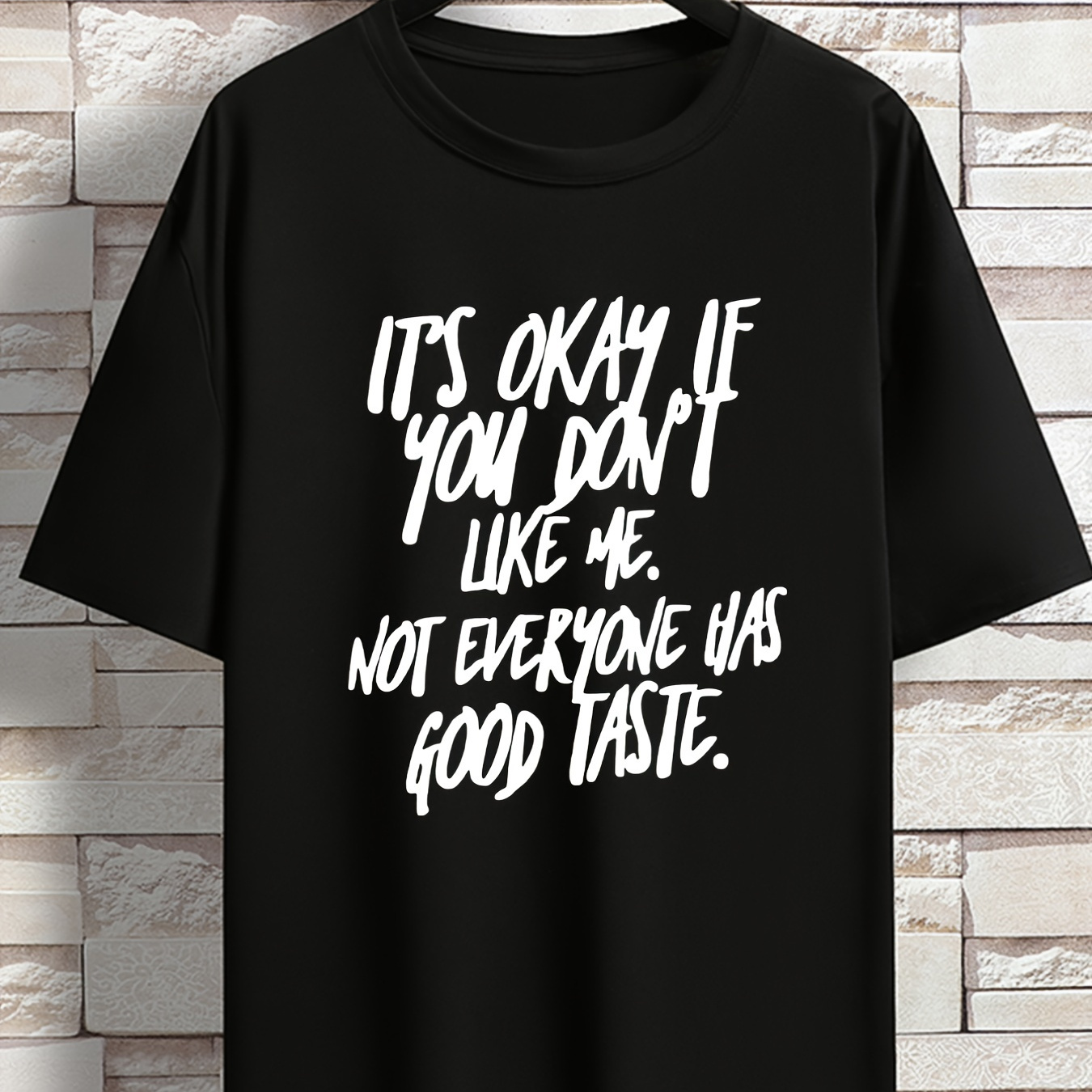 

Men's 'it's Okay If You Don't Like Me...' Print Loose T-shirt, Oversized Short Sleeve Crew Neck Tops, Plus Size Casual Clothing For Spring Summer Plus Size Women & Men Clothes Best Sellers Gifts