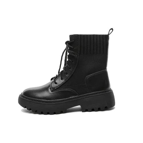 Black Boots Lace Up Womens - Temu