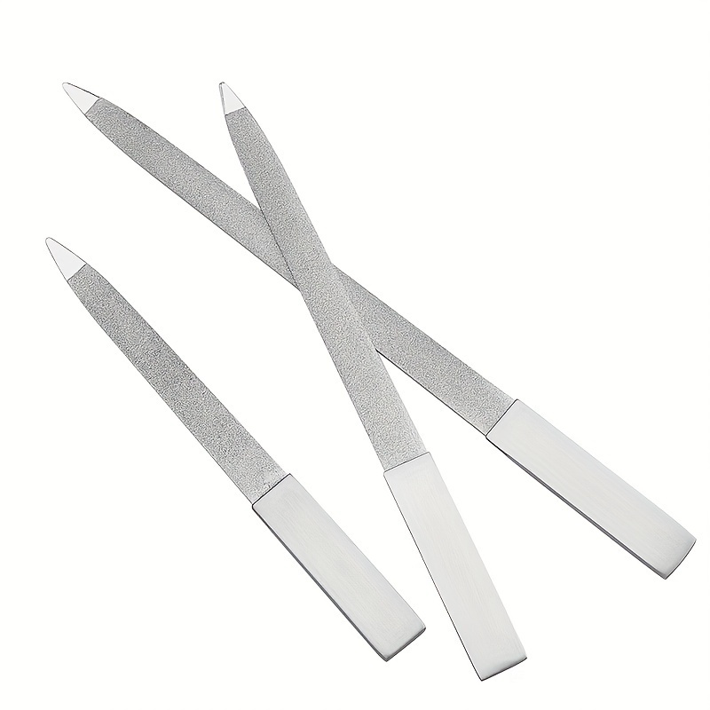 

Nail Files, Professional Manicure Tools Kit Art Care Tool Salon Buffer Double Head Non-slip Stainless Steel Nails Supplies