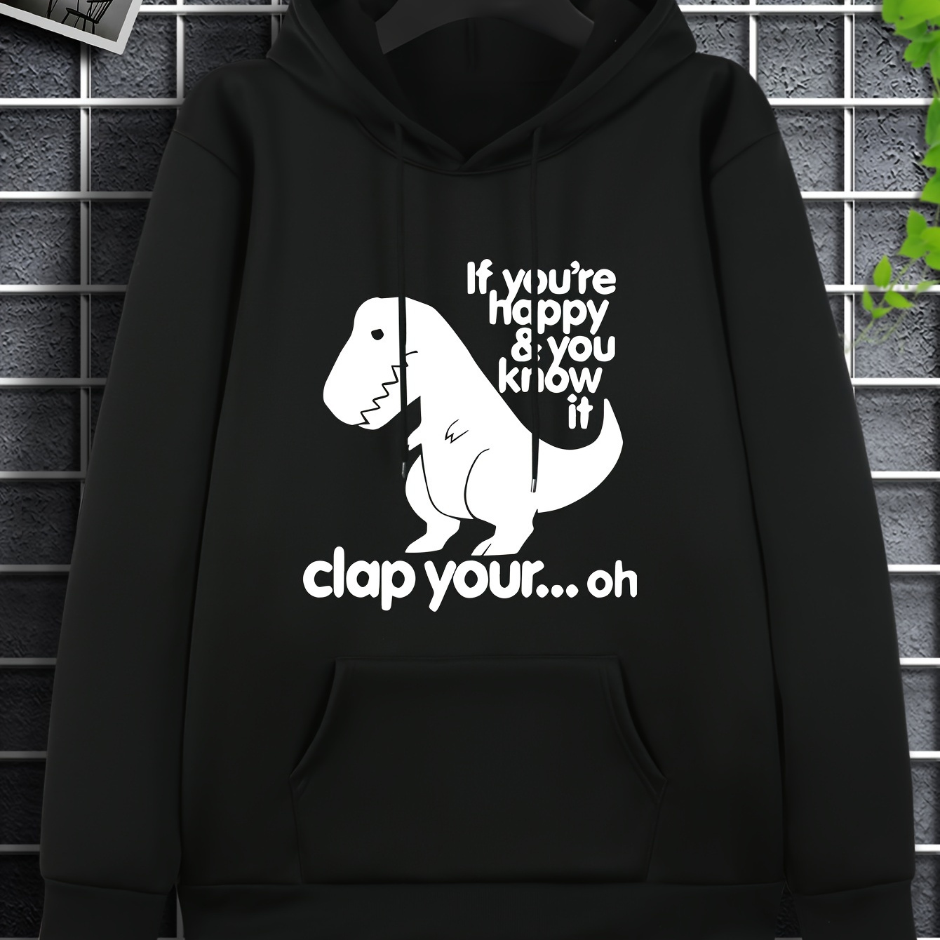

Cute Little Dinosaur Print Men's Hooded Long Sleeved Sweatshirt, Casual And , And Comfortable, Suitable For Autumn And Winter Sports, Fitness And Outdoor Wear