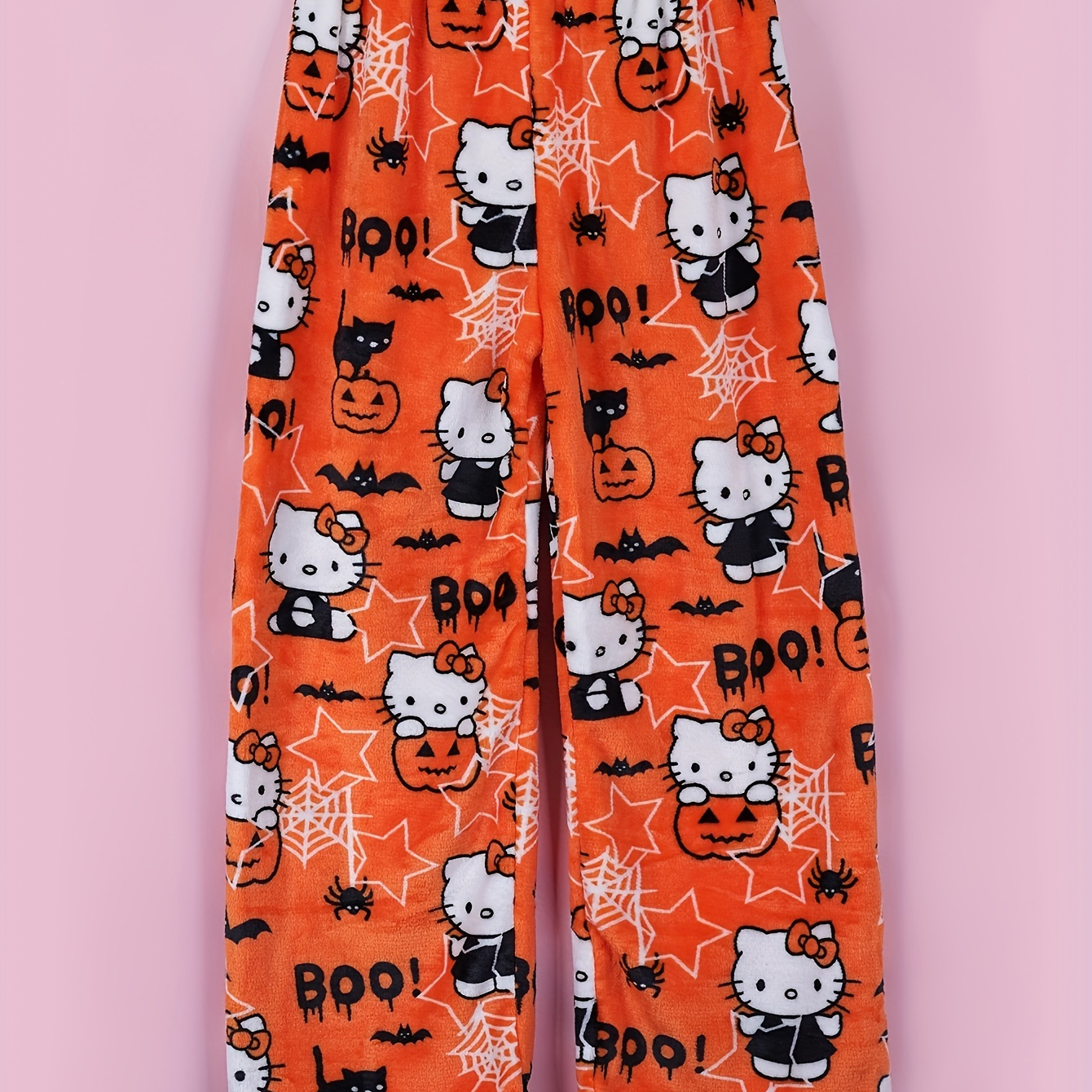 

Sanrio Hello Kitty Halloween Flannel Pajama Pants – Kawaii Cozy Elastic Loose Fit Pants For Fall & Winter
