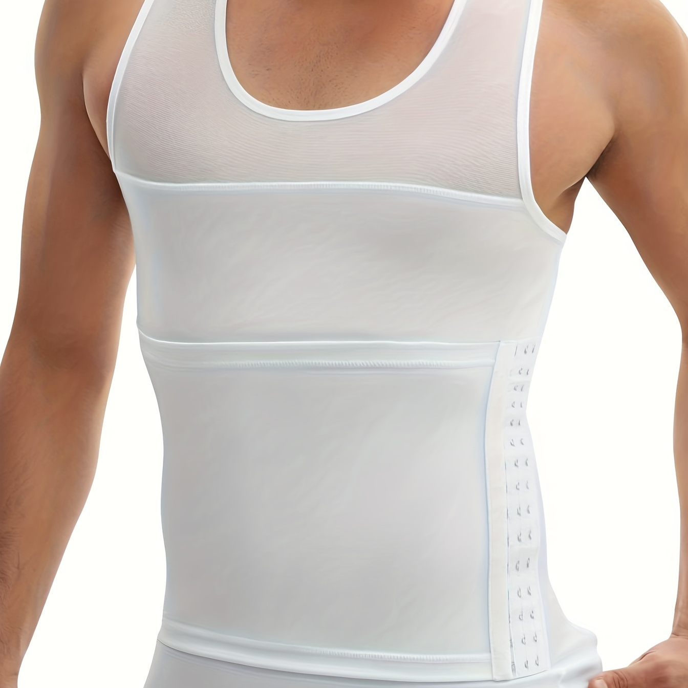 JUNLAN Men's Sleeveless Body Shaper Compression Shapewear, Fitness Training Vest Underwear