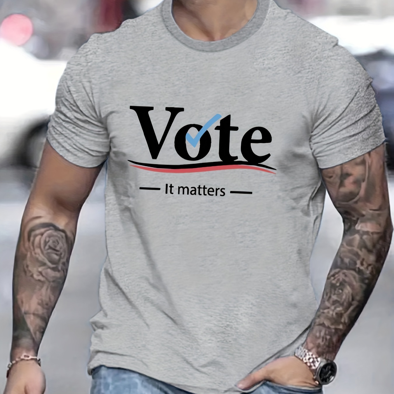 

Vote Print T Shirt, Tees For Men, Casual Short Sleeve T-shirt For Summer