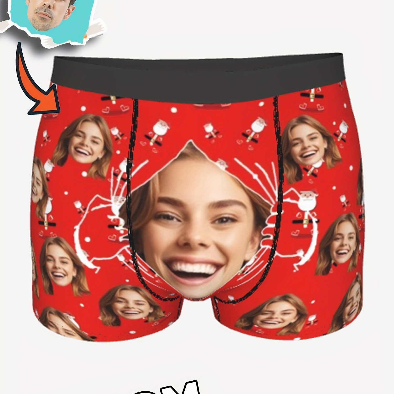 

Boxers Personnalisés avec Photo, Boxers avec Photo de , Sous-vêtements Amusants avec , Cadeaux Drôles pour Papa/Mari/Petit Ami