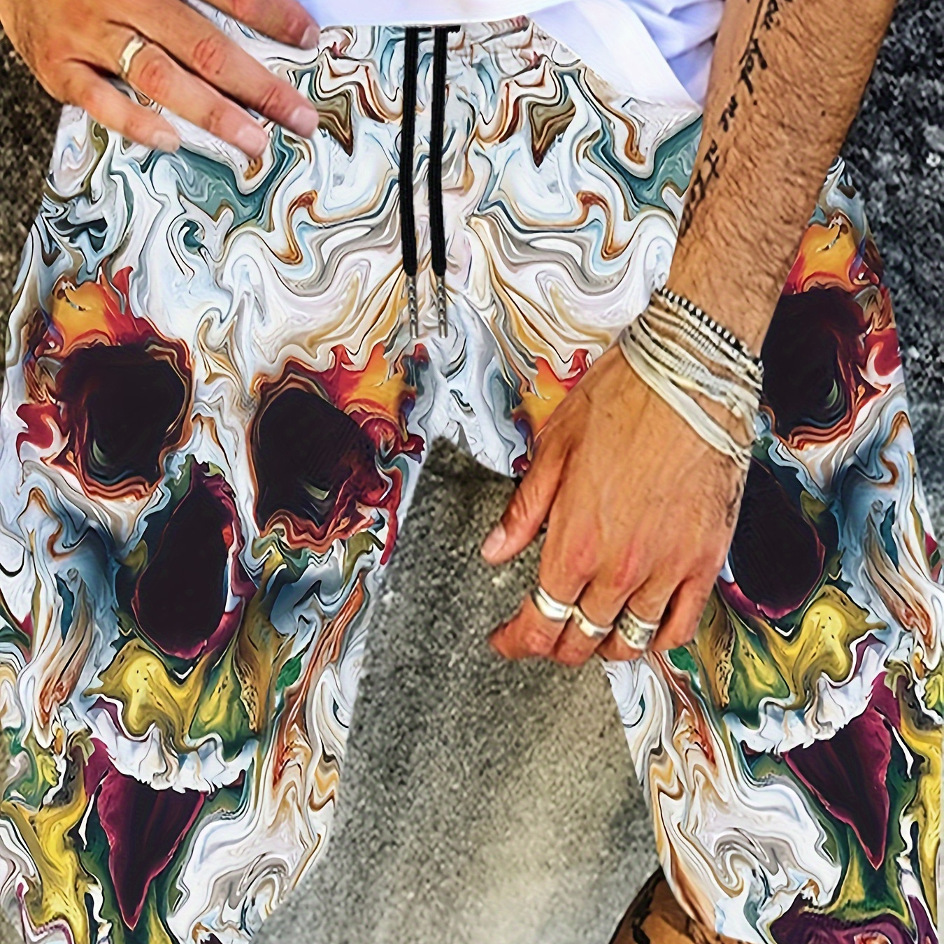 

Novelty Heads Digital Print Men's Drawstring Shorts For Summer Outdoor Street