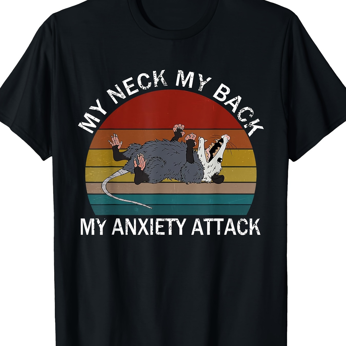 

My Back My Anxiety Opossum Sunset T-shirt