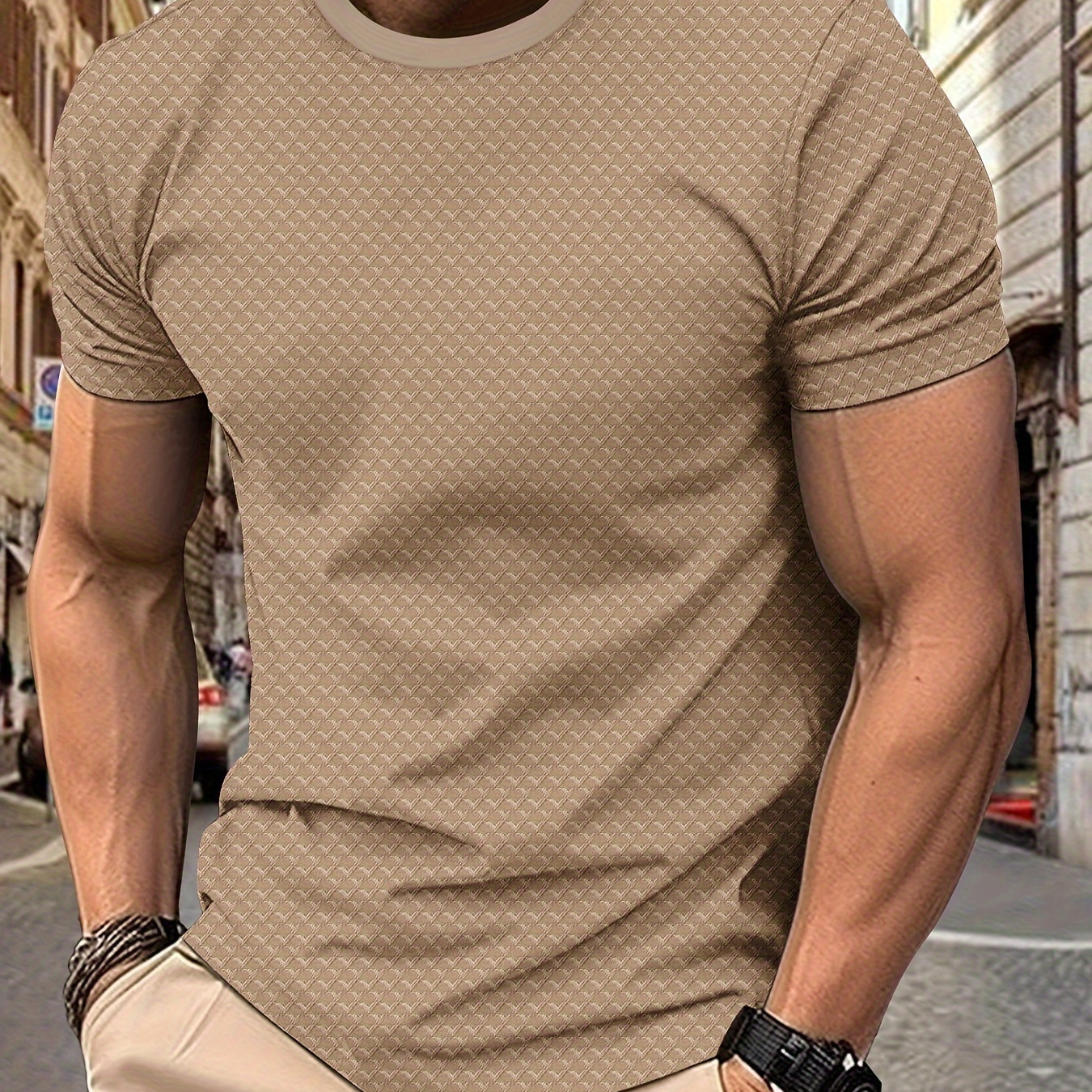 

Men's Fashion Casual Round Neck Short Sleeve Breathable Sports Ice Silk T-shirt