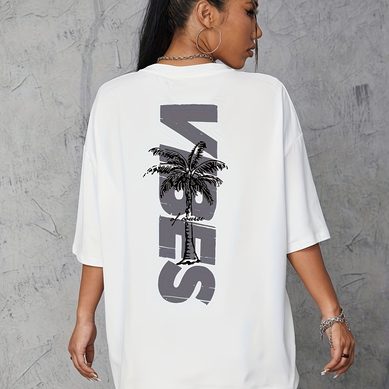 

Letter Print Tee Dress, Short Sleeve Crew Neck Casual Dress For Summer & Spring, Women's Clothing