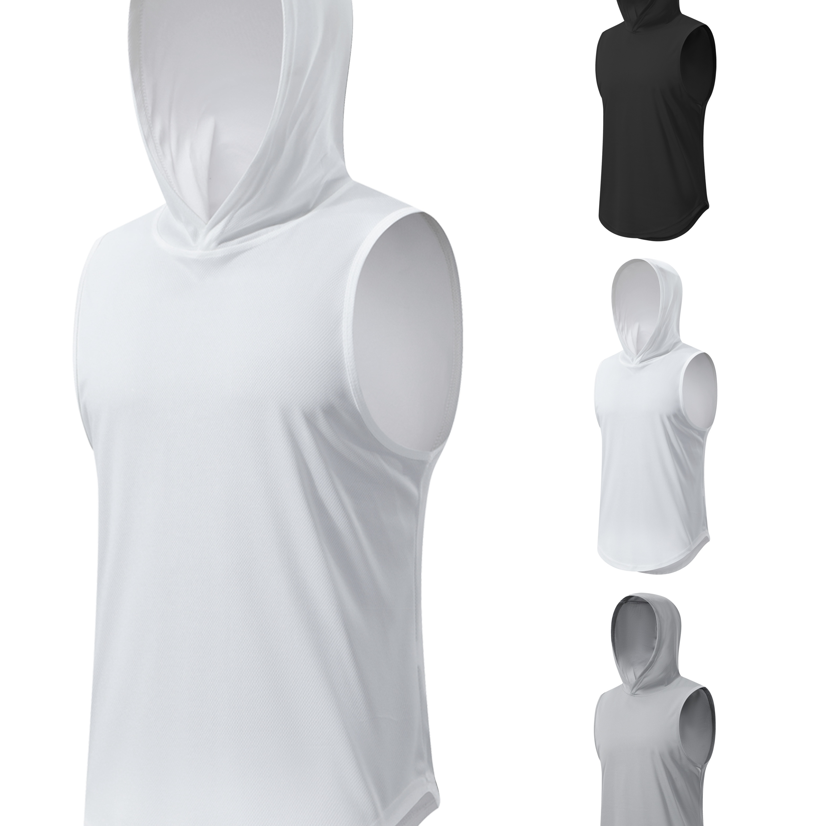 

Breathable Men's Hooded Sleeveless Vest For Outdoor Running And Training