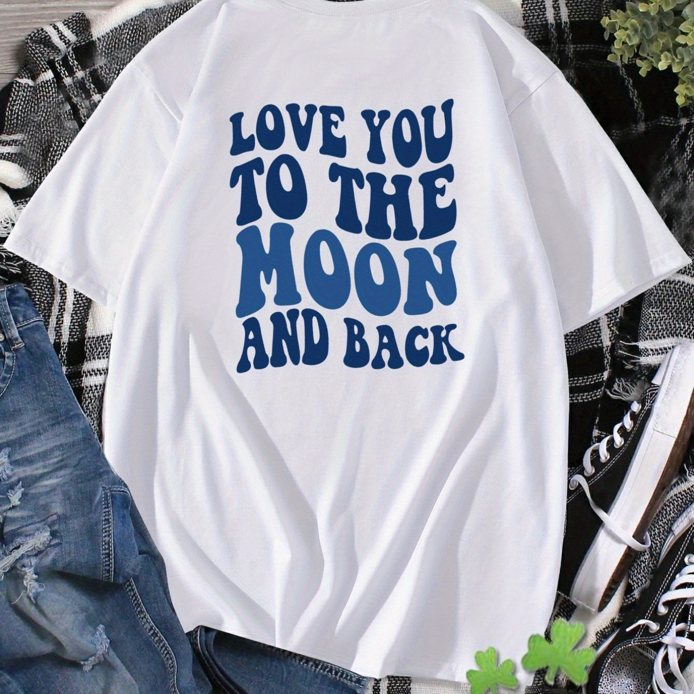 

T-shirt confortable pour homme avec motif 'Je t'aime jusqu'à la lune et retour', tee-shirt graphique pour homme pour l'été, vêtements d'extérieur pour homme, vêtements pour homme