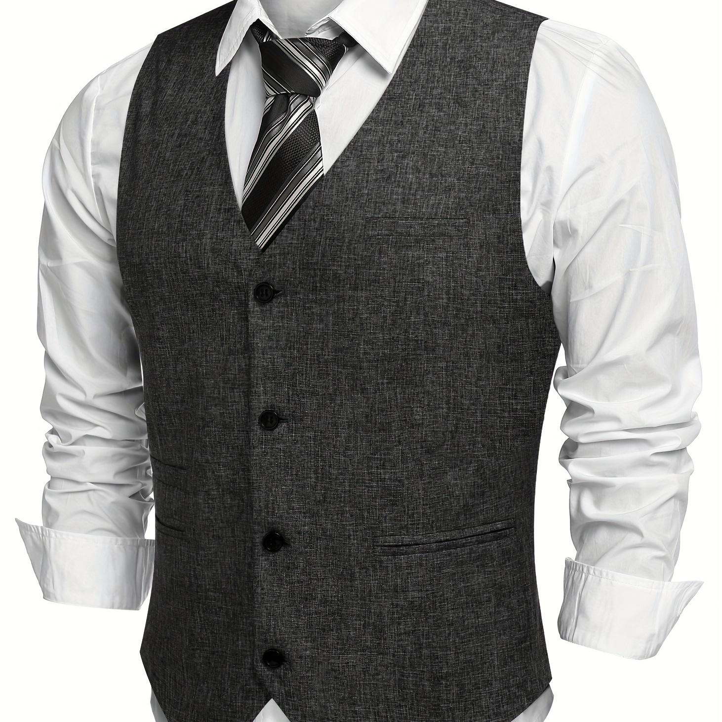 

Men's Casual Business Vests Lightweight Waistcoat Slim Fit Suit Vest
