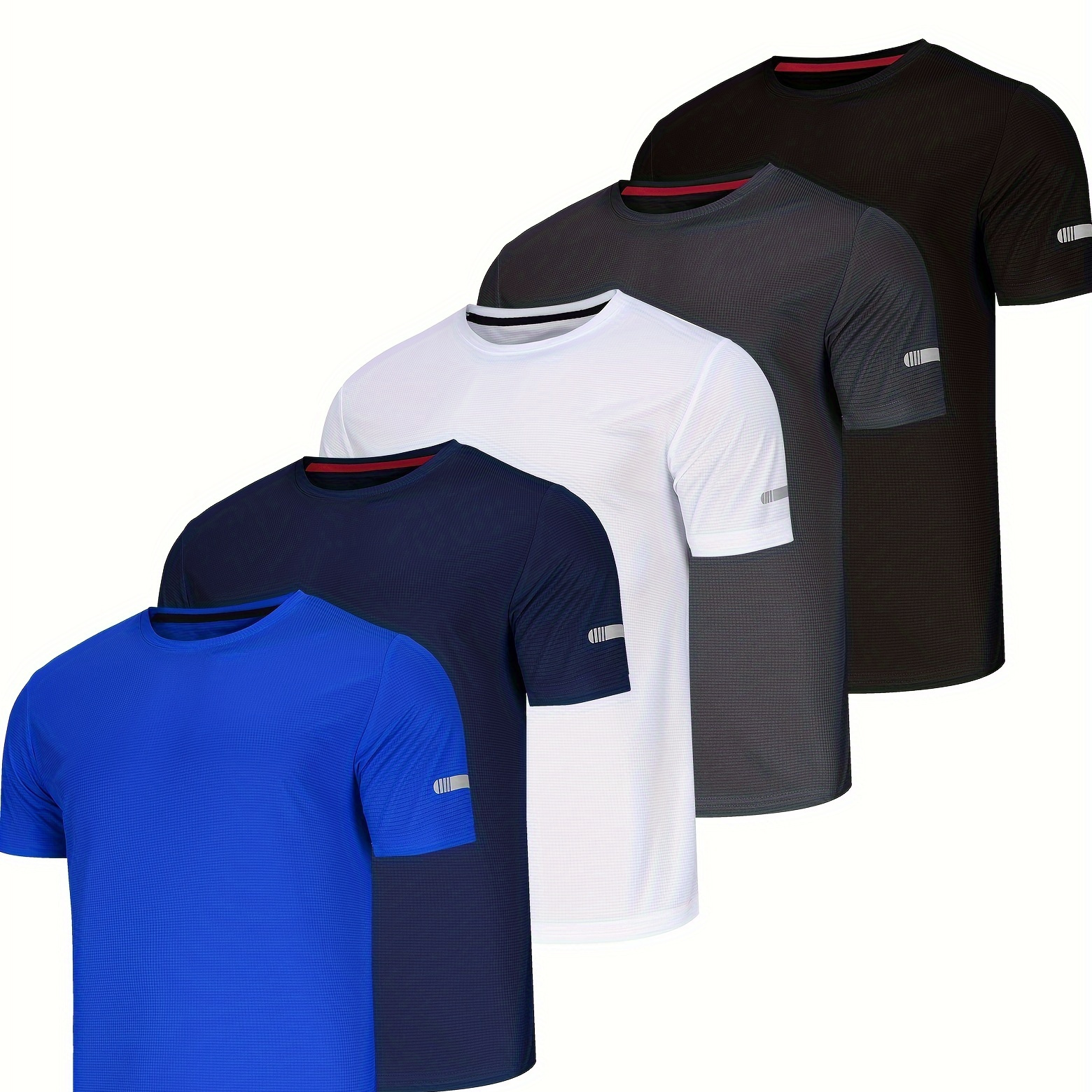 

5 Pack Men T-shirts For Men 's T-shirts For Men Athletic T-shirts Breathable Activewear Shirts Work Shirt Shirts Multipack Shirts For Cycling