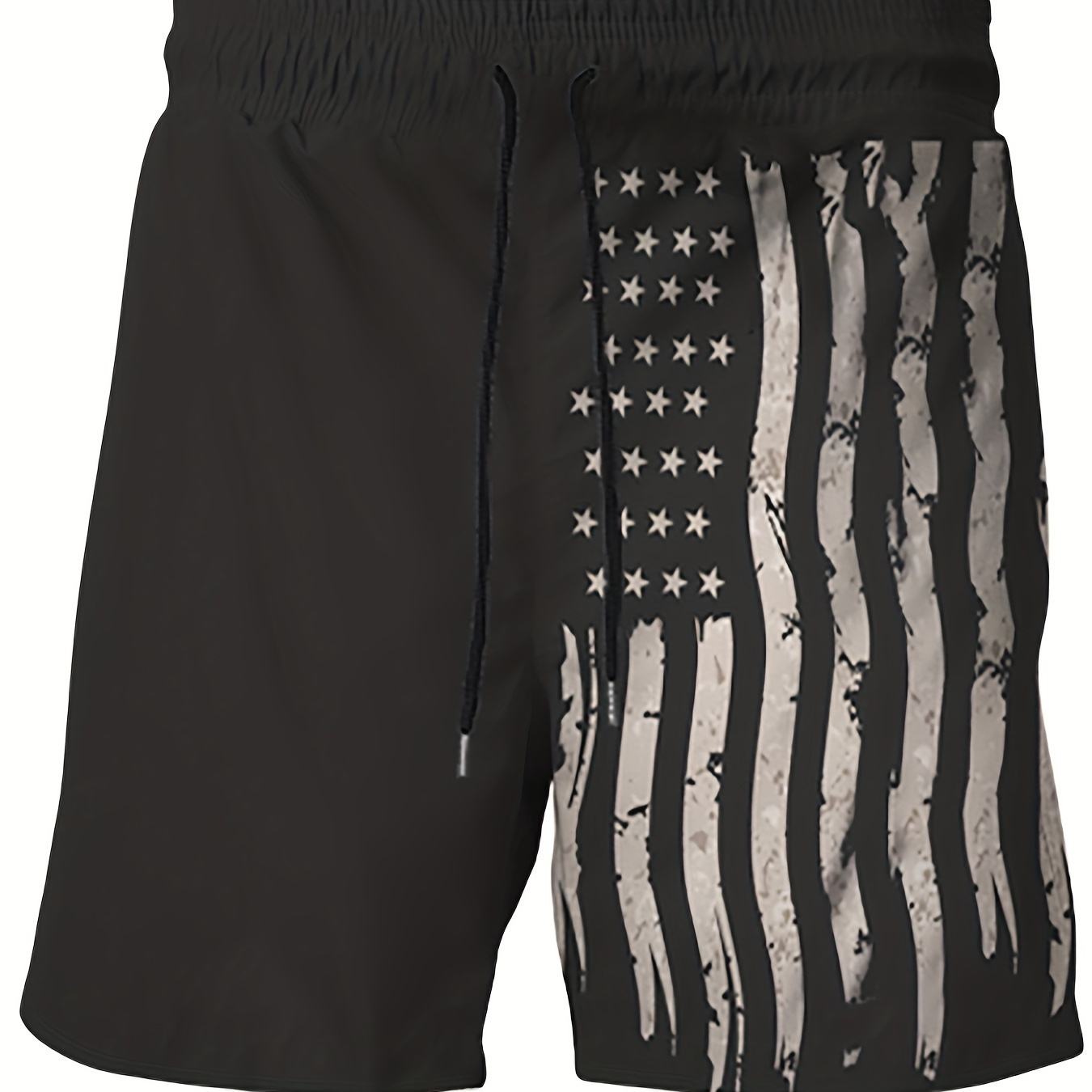 

american Flag" Graphic Plus Size Men's Beach Shorts Pants, Elastic Drawstring Holiday Sports Short Pants