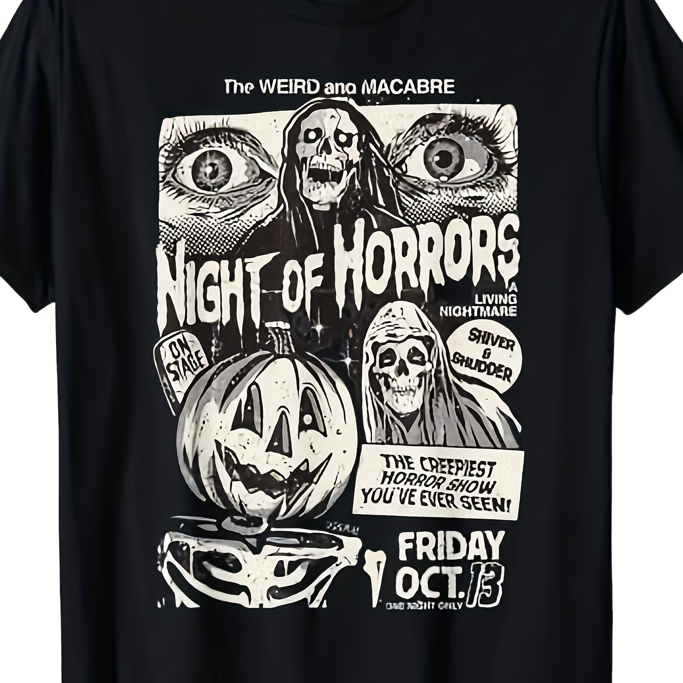 

Night Of Horrors Vintage Scary Movie Graphic Shirt T-shirt