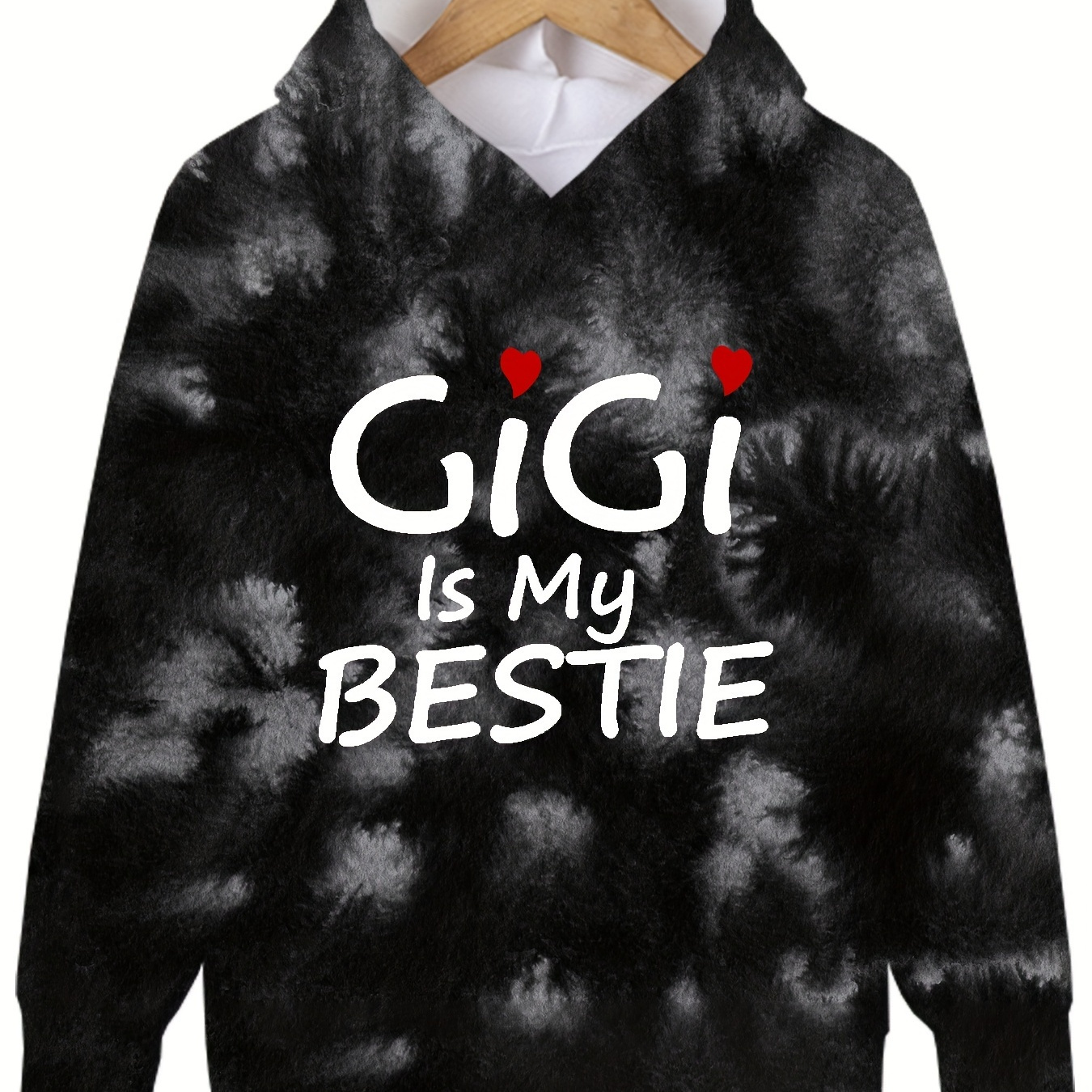 

Gigi Is My Bestie Print, Girls Trendy & Casual Long Sleeve Hoodie For Fall & Winter, Girls Clothes