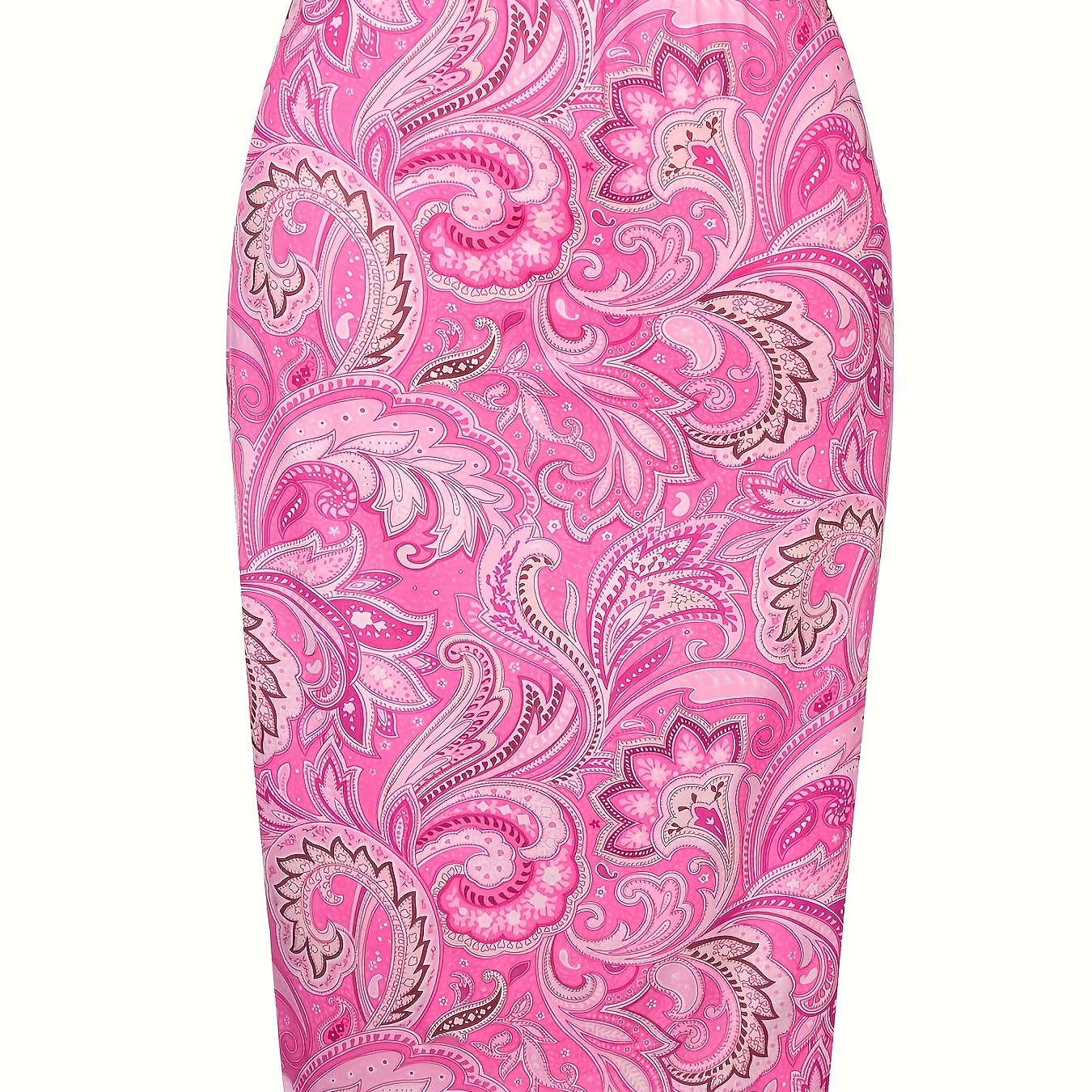 

Paisley Print Bodycon Skirt, Elegant Midi Skirt For Spring & Summer, Women's Clothing