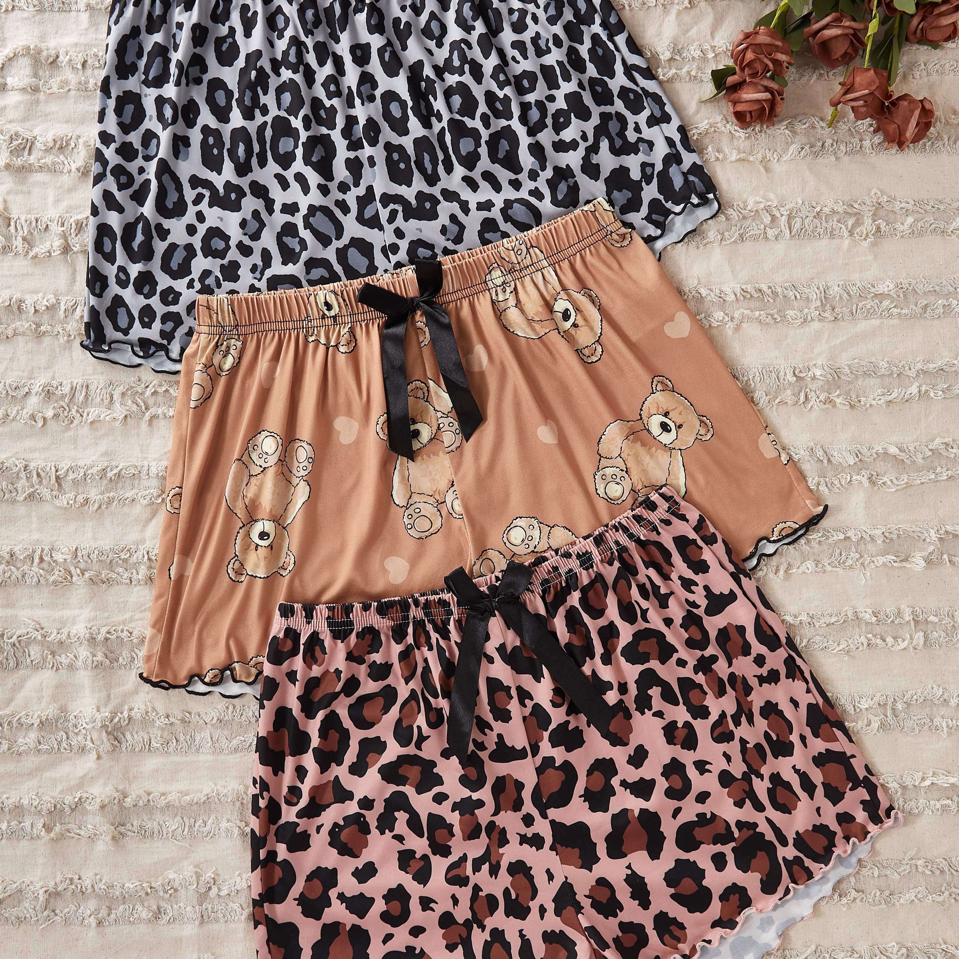 

Women's Pajama Shorts Leopard Print Pajama Shorts