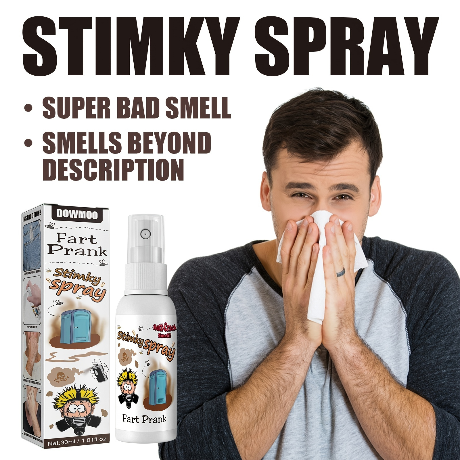 3pcs Stinky Prank Spray, Stinky Ass Toxic Bomb Prank Fart Spray, Stinky  Prank Liquid Spray Funny & Smells Bad