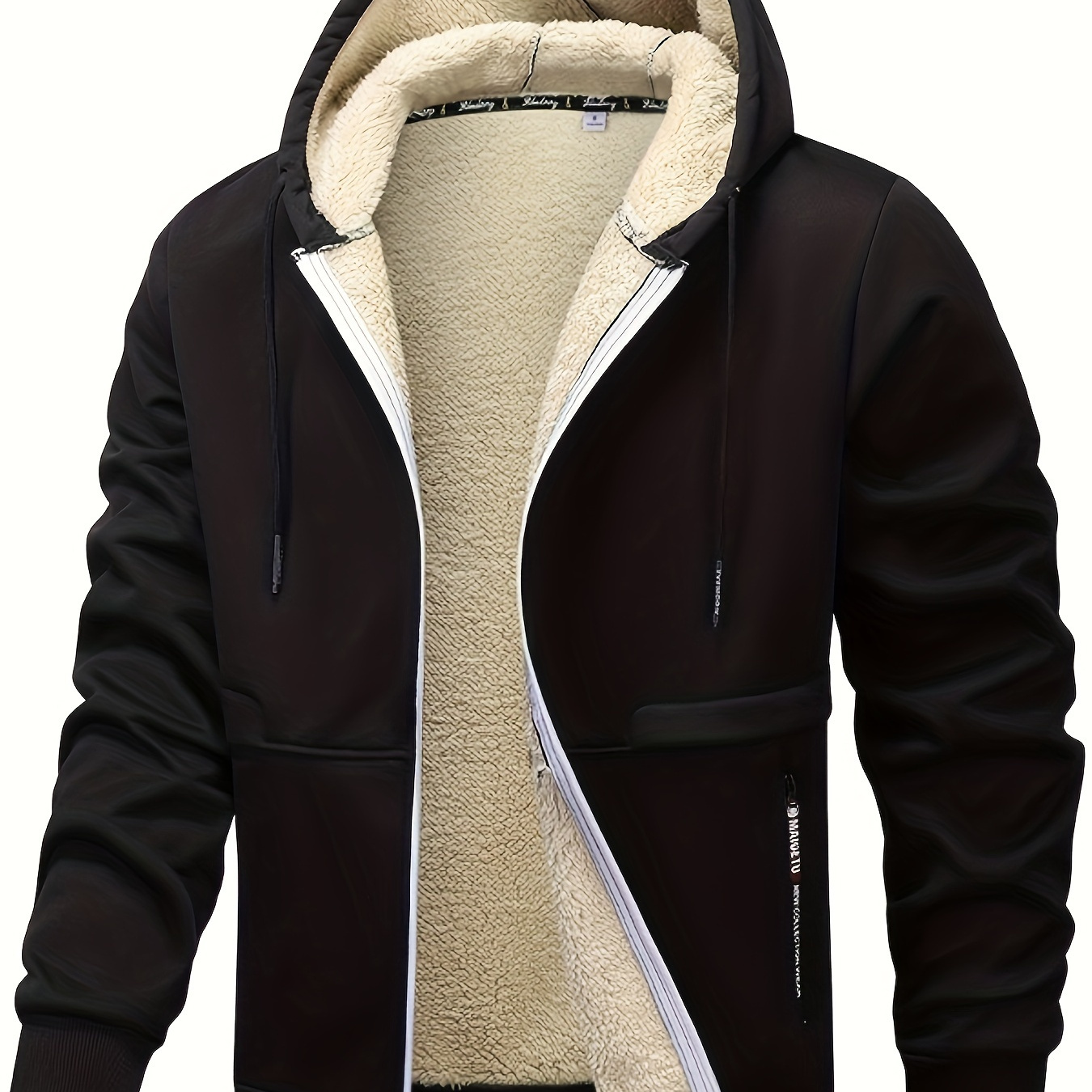 

Hooded Fleece-lined , Knit Fall/ Outerwear, Regular Fit Long