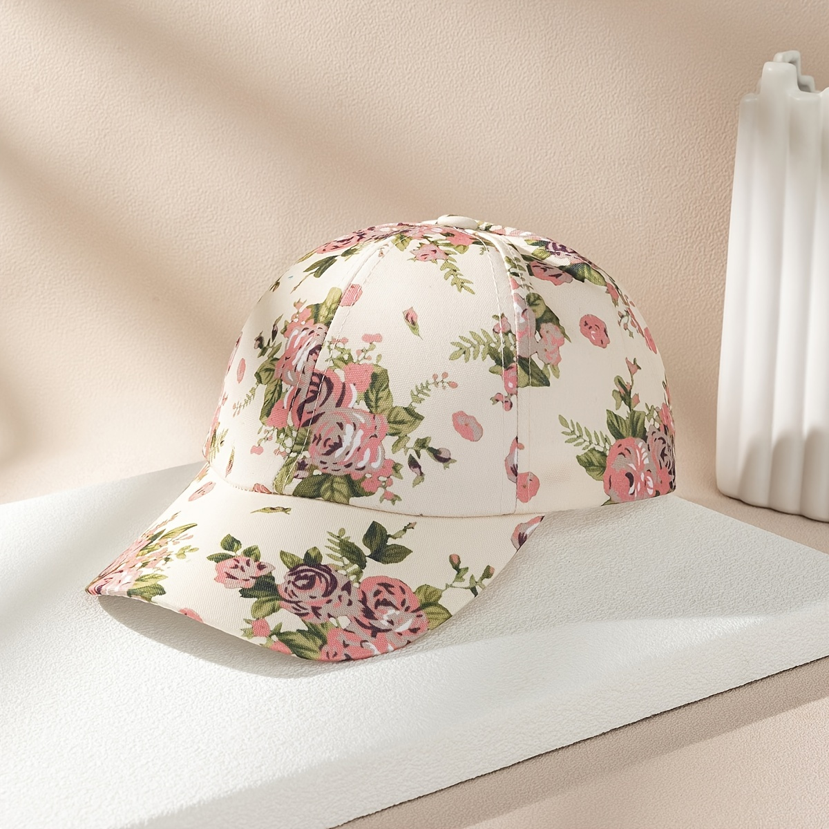 

Baseball Cap Roses Rosebuds Flowers Print Dad Caps Circular Classic Casual Adjustable Sports Hat For Women
