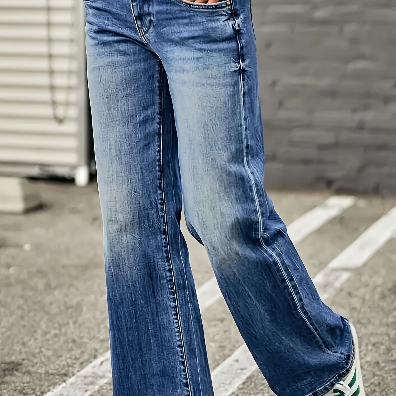 

Washed , Rise Fly Leg Pants, 's &