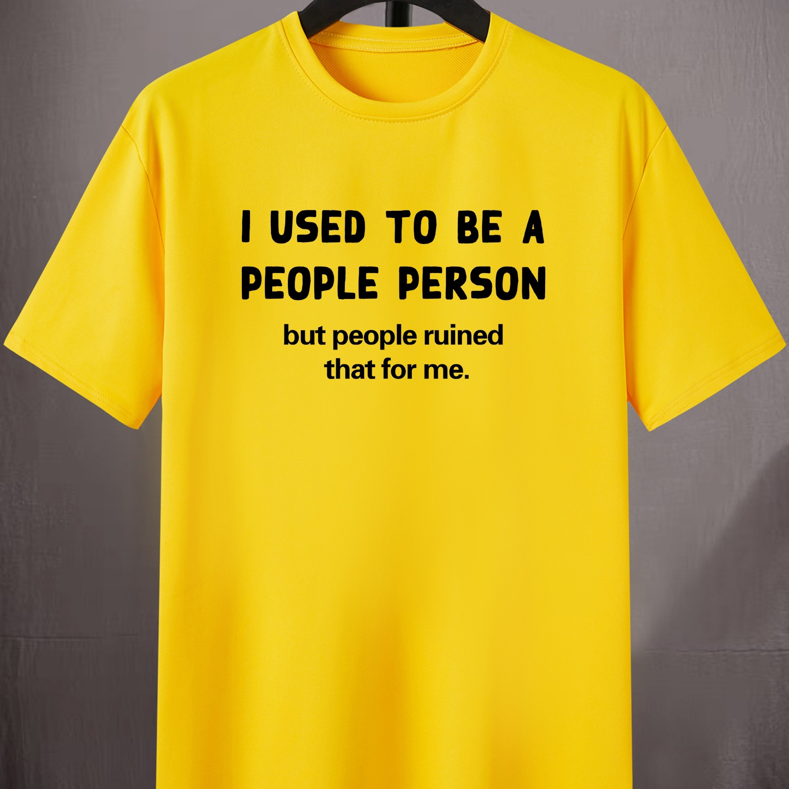 

Men's "i Used To Be A But People That For Me" T-shirt, Round Neck Tee Casual Top Clothing, Spring And Summer