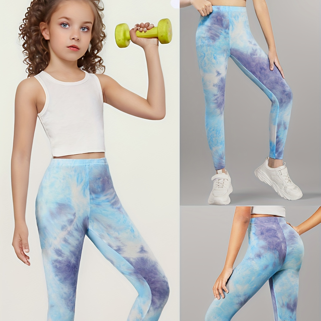 

Girls Leggings High Stretch Fitness Sports Pants Kids Tights Long Pants Yoga Pants