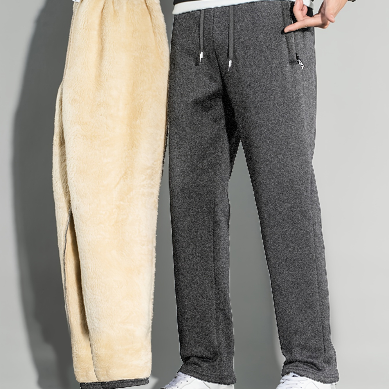 

Fleece-lined Pants - , Lining For Fall/ | Straight-leg Sweatpants