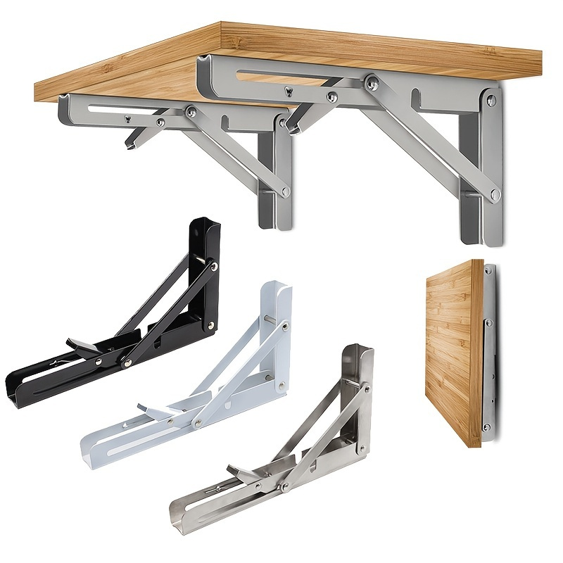 Evo - 2x 40cm support d'étagère pliable robuste en acier. Support mural  ajustable pour table à goûter